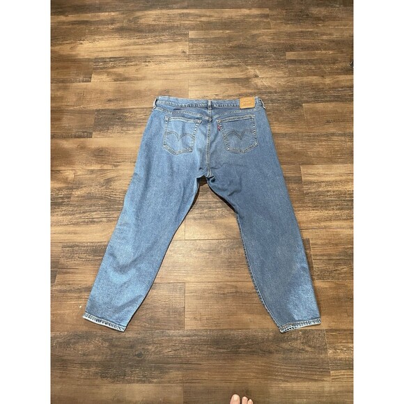 Big "E" Wedgie Skinny LEVI'S Premium Blue Jeans Size 18W MADE 2019 Button Fly - Picture 6 of 16